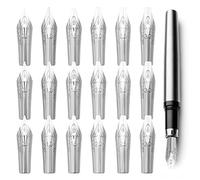 Gadpiparty Lot de 30 plumes de rechange en acier inoxydable pour stylo de calligraphie pour enfants adultes étudiants (1 + 3 + 1,5 + 2,5 + 0,5 + 2 de 5 pièces)