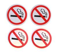 Gadpiparty Lot de 4 Autocollants d'Interdiction de Fumer 3D en PET Blanc Résistants à L'Eau Rayures Décoration Signalétique pour Voiture et Surfaces Lisses Panneau Avertissement Facile à