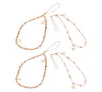Gadpiparty Lot de 4 Breloques pour Téléphone en Polymère et Alliage, Dragonnes Étoiles Kawaii, Sécurité Renforcée et Compatibilité pour Téléphone et Appareil Photo