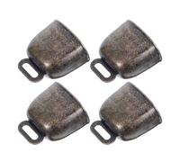 Gadpiparty Lot de 4 cloches de vache portables en fer pour l'agriculture avec un son net, élégantes cloches épaisses de couleur café adaptées pour accrocher sur des moutons, des chevaux et des vaches