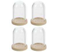 Gadpiparty Lot De 4 Cloches Décoratives en Verre Transparent pour Mini-Fleurs De Jardin Cloche pour Fleurs Éternelles Présentoir À Fleurs en Verre