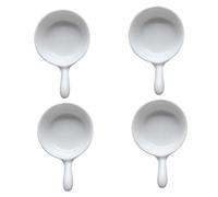 Gadpiparty Lot de 4 Coupelles à Sauce en Céramique, Bol à Épices Blanc Anse, Large Ouverture, pour Ketchup, Salade et Service de Repas