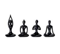 Gadpiparty Lot de 4 figurines de yoga légères en résine abstraites sculptures décoratives pour la maison et l'hôtel avec une longue durée de vie et un style simple et élégant