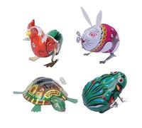 Gadpiparty Lot de 4 Jouets Animaux à Remonter, Jouets Rétro en Fer à Repasser à Remontoir pour Enfants, Éducatifs sans Piles avec Un Design D'écureuil de Dessin Animé, Cadeau Amusant, Sûr Et