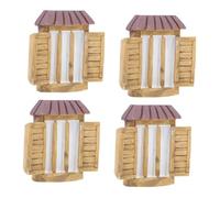 Gadpiparty Lot De 4 Mini Fenêtres en Résine Carrées pour Décoration De Jardin, Balcon Et Terrarium, Ornement Artisanale Micro-Paysage, Finition Colorée Et Résistante Au Temps