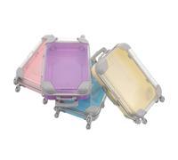 Gadpiparty Lot de 4 Mini Valises en Plastique pour Rangement de Bijoux, Design Compact et Portable, pour Souvenirs et Fêtes, Protection Pratique des Objets Précieux