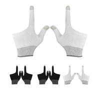 Gadpiparty Lot de 4 paires de gants de jeu pour écran tactile à deux doigts avec bouts de doigts en graphène, matériau en nylon, précision améliorée, utilisation multifonctionnelle pour le billard