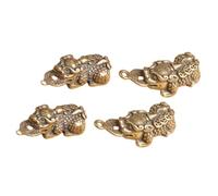 Gadpiparty Lot de 4 Pendentifs Porte-Clés en Laiton Cuivre Pur Breloques Animaux Feng Shui Mythiques Tournées à Gauche Droite Décoration Artisanale DIY Accessoire Porte-Clés Chance et