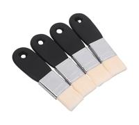 Gadpiparty Lot de 4 Pinceaux Plats en Nylon à Poils Courts avec Manche en Bois, Petits Pinceaux d'art Polyvalents pour Peinture à l'huile et Aquarelle, Matériel Professionnel pour Travaux