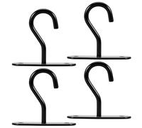 Gadpiparty Lot de 4 sets de Crochets de Plafond Noirs en Fer Robustes 25 Pouces pour Plantes Suspendues d'Extérieur Supports pour Paniers Suspendus et Jardinières pour Balcon Jardin et