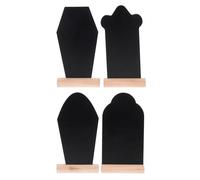 Gadpiparty Lot de 4 Tableaux Noirs Double Face Forme Pierre Tombale Socle Stable, Décoration de Pâques en Bois, Tableaux D’écriture pour Messages Créatifs, Accessoires Déco Funéraire