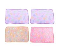 Gadpiparty Lot de 4 Tapis de Cage Lavables pour Cochons d'Inde 60X40Cm Doux et Réutilisables Couvertures en Tissu Imprimé Os Doublure Confortable pour Petits Animaux et Hamsters
