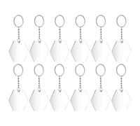 Gadpiparty Lot de 48 porte-clés vierges ronds en acrylique légers pour bricolage et pendentifs pour petite amie ou amoureuse