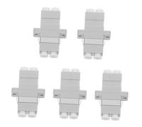 Gadpiparty Lot de 5 Adaptateurs Fibre Optique LC Duplex Plastique Gris pour Réseau Informatique, Connecteurs Fibre à Coupleur Bride, Compatibles Centre de Données et Communication,