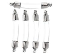 Gadpiparty Lot de 5 Bouteilles en Verre Clair à Vis 6mm Bouchon en Cuivre Blanc, Mini Flacons Déco pour Bijoux Créatifs, Rangement pour Souvenirs, Artisanat et Voyage