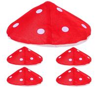 Gadpiparty Lot de 5 chapeaux de champignon rouge : chapeau de champignon géant tacheté, chapeau de fête de Noël de 40 cm, surdimensionné pour costumes de cosplay de contes de fées,