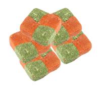 Gadpiparty Lot de 5 Cubes à Mâcher pour Petits Animaux Jouets à Mâcher en Herbe des Prés et Poudre de Carotte Collation Naturelle pour Lapins Cochons D’Inde Hamsters Favorisant