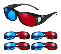 Gadpiparty Lot de 5 Lunettes 3D Anaglyphes Rouge et Bleue en Plastique Léger, Lunettes 3D pour Films la Maison et Télévision, Accessoires Passifs pour Cinéma, Vision Stéréoscopique