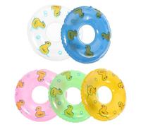 Gadpiparty Lot de 5 mini anneaux de natation pour décoration de maison de poupée, accessoires de piscine miniatures, jolis petits anneaux de natation pour fête, accessoires photo et jouets pour