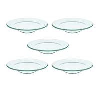 Gadpiparty Lot de 5 Plateaux en Verre 10 Cm pour Chauffe-Bougie, Réchauffeur D'huile Parfumée, Récipient pour Brûleur à Cire Fondue, Accessoires Aromathérapie pour Décoration Intérieure