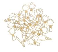 Gadpiparty Lot de 50 Pincettes à Papier Métalliques Dorées de Fleur Petites Pincettes Multifonctions pour Bureau École et Voyages Clips Presse-papiers Trombones Décoratifs Paquet