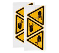 Gadpiparty Lot de 6 Autocollants Adhésifs D’Avertissement Pincement des Mains 100 MM Étiquettes de Sécurité Résistantes Panneaux Signalisation pour Machines et Environnements Industriels