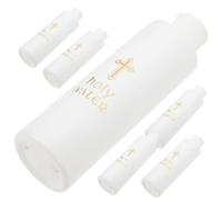 Gadpiparty Lot de 6 Bouteilles d'eau Bénite 250 ML de Croix Mini-Bouteilles Réutilisables en Matériau Robuste Ensemble Décoratif pour Baptême Exorcisme et Fêtes Religieuses