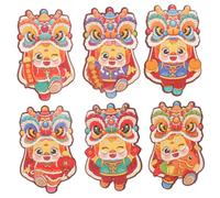 Gadpiparty Lot De 6 Enveloppes Rouges Pour Festival Dragon Année Lunaire Rouge Bébé Nouvel An Lunaire Bonne Fortune Décoration Dragon Dessin Animé Voir