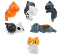 Gadpiparty Lot de 6 Figurines Chats Miniatures en PVC, Décoration Intérieure Voiture Mignonne et Polyvalente, Accessoires Auto Chats pour Tableau de Bord, Bureau et Maison, Ornement Console