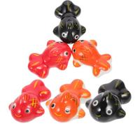 Gadpiparty Lot de 6 repose-baguettes en céramique en forme de poisson pour décoration de table à manger, baguettes robustes et organisateur de couverts pour un usage domestique