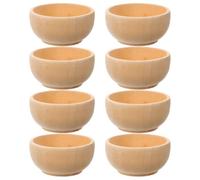 Gadpiparty Lot de 8 mini bols en bois brut pour loisirs créatifs et développement de la créativité, matériau en bois naturel pour travaux manuels