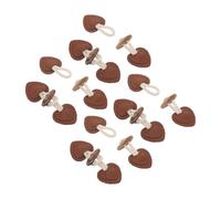Gadpiparty Lot de 8 petits boutons à bascule en corne marron clair pour manteaux, vestes, vêtements de rechange avec détails artisanaux