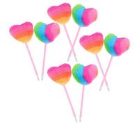 Gadpiparty Lot de 8 Stylos à Bille Décoratifs Pompon de Cœur Stylos en Peluche Colorés Doux au Toucher pour Écriture Dessin et Loisirs Créatifs Fournitures Scolaires et Bureau