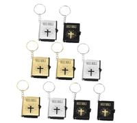 Gadpiparty Lot de 9 mini porte-clés en forme de Bible - Ornements à suspendre - Pour enseignants et chrétiens du dimanche