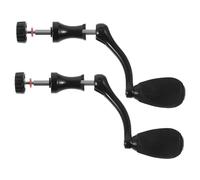 Gadpiparty Manivelle de Moulinet de Pêche 2pcs en Acier Inoxydable et Plastique Noir, Compatible Moulinets Type 1000-4000 pour Pêche en Eau Douce