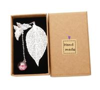 Gadpiparty Marque-Page Feuille Séchée Fleurs Éternelles Argenté et Rose Coffret Présent pour Étudiants Papeterie Créative et Fournitures Scolaires Accessoire Léger et Décoratif pour