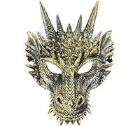 Gadpiparty Masques de dragon 3D Masque de tête de dragon animal effrayant moyen Halloween Cosplay Accessoires de déguisement Faveurs de fête Accessoires pour adultes Hommes Doré