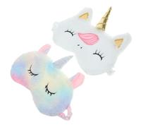 Gadpiparty Masques de Sommeil Cache Yeux Doux Lot de 2 Forme Licorne en Peluche Confortable pour Dormir Paisiblement pour Femmes et Filles