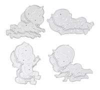 Gadpiparty Matrices De DéCoupe En Acier Carbone 3.15 Pouces 8 PièCes Pochoirs De Bricolage RéUtilisables Pour Scrapbooking Enfants BéBé Naissance Cartes Artisanales