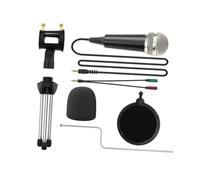 Gadpiparty Microphone Condensateur avec Trépied Ajustable Support Téléphone pour Streaming Selfie et Enregistrement Direct Noir