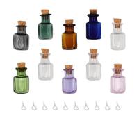 Gadpiparty Mini Bouteilles en Verre Colorées Bouchon en Liège, Lot de 10 Bocaux pour Potions Magiques et Décorations de Mariage DIY