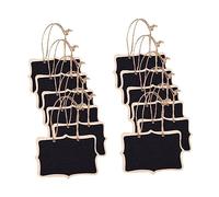 Gadpiparty Mini Tableau Noir Double Face Ficelle 12 Panneaux en Bois pour Messages Décoration de Fête Marque-Places pour Noël et Événements