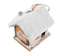 Gadpiparty Miniature Maison Bois avec LED Chaude Décoration Rustique de Village Hivernal pour Sapin de Noël et Centre de Table Ornement Compact pour Bureau Hôtel et Vitrine