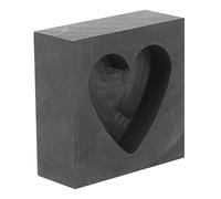 Gadpiparty Moule à fondre en graphite en forme de cœur - 5 x 5 x 2 cm - Pour or, argent et cuivre - Moule thermique stable en métal pour moulage précis dans le domaine des bijoux faits maison