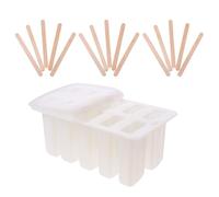 Gadpiparty Moule à Glace DIY 10 Pièces en Silicone Réutilisable avec Bâtonnets en Bois, Facile à Ranger, pour Préparer des Glaces Maison en Été Couleur Aléatoire