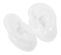Gadpiparty Moule Auriculaire en Silicone Réaliste - Paire de Modèles D'oreilles Gauche et Droite Blancs - Outil D'apprentissage Acupuncture et Nettoyage des Oreilles - Modèle du Conduit