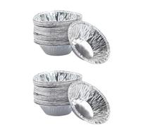 Gadpiparty Moules à Tarte en Étain Argentés de Fleur Lot de 200 Réutilisables et Antiadhésifs pour Mini Cupcakes et Tartes aux Fruits, Pâtisserie Fêtes