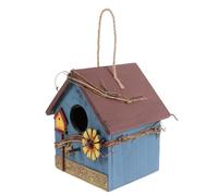 Gadpiparty Nichoir Suspendu Design Unique en Bois Bleu pour Oiseaux Sauvages et Perroquets pour Terrasse et Jardin Extérieur