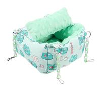Gadpiparty Nid de Couchage Ouvert pour Petits Animaux Suspendu, Maison Chaude en Tissu Épais, Taille Moyenne, Couleur Vert Dinosaure, pour Hérissons, Hamsters et Chinchillas, Habitat Cocon