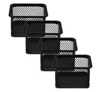 Gadpiparty Organisateur de Bureau en Fer Noir Maille Carrée 4pcs Porte-trombones Multifonction pour Espace D'étude Rangement Fiable et Design Moderne